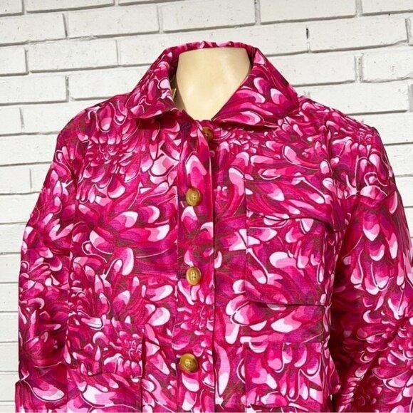 Kika Vargas × Target “Mum Floral” Scallop-Pocket Jacket • Pink Floral • Size 1X - Picture 4 of 9